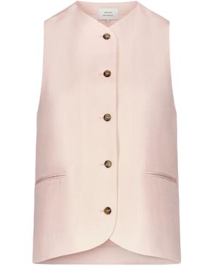 Loulou de Saison Button Welt Pocket Waistcoat - Pink