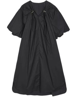 JNBY V-Neck Balloon Midi Dress - Black