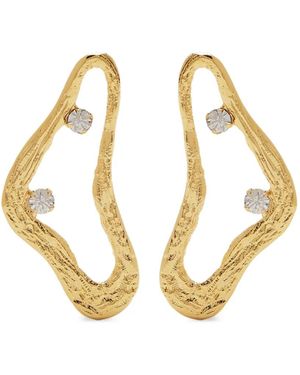 LYNYER Celestial Whispers Stone-Embellished Textured Earrings - Metallic