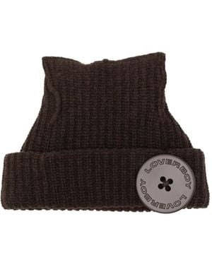 Charles Jeffrey Button-Detail Beanie - Brown