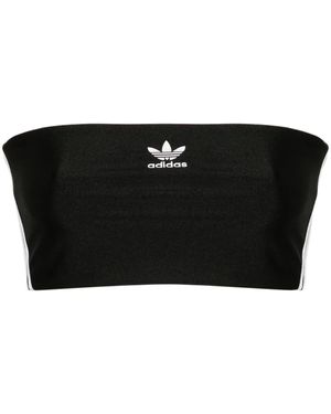 adidas ストライプ バンドゥトップ - ブラック