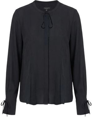 Rag & Bone Arden Pleated Blouse - Blue