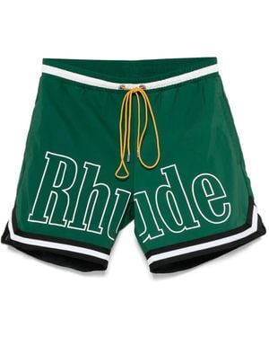 Rhude Badeshorts mit Logo - Grün
