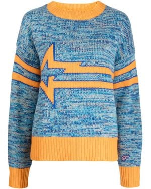 BAPY BY *A BATHING APE® Graphic-Print Mélange Jumper - Blue