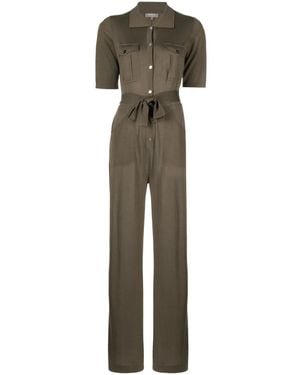 N.Peal Cashmere サファリ ジャンプスーツ - グリーン