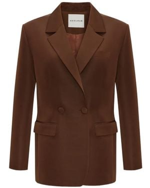 Occleus Charli Double-Breasted Blazer - Brown