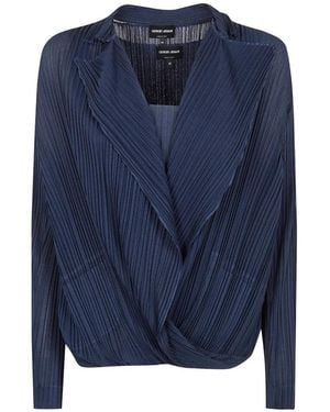 Giorgio Armani Pleated Blouse - Blue