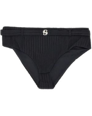 BOSS Bas De Bikini Plissé À Détail Monogrammé - Black