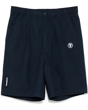 Aape By A Bathing Ape Moonface Logo Shorts - Blue