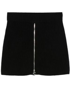 Sportmax Ribbed Zip-Front Mini Skirt - Black