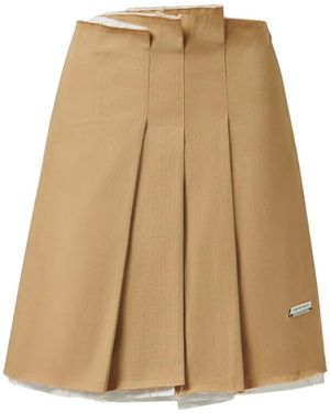 Song For The Mute Pleated Raw-Edge Skirt - Natural