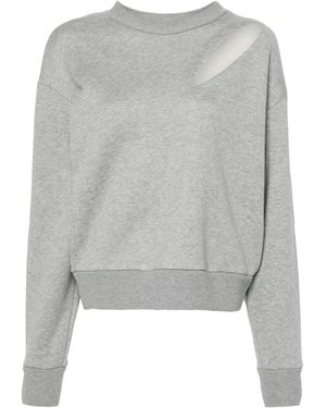 McQueen Cut-Out Jersey Sweatshirt - Grey