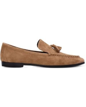 Black Suede Studio Finn Tassel Loafers - Brown