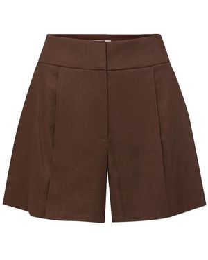 Veronica Beard Haina Pleated Shorts - Brown