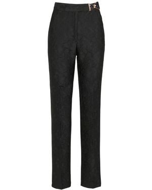 Silvia Tcherassi Orion Floral-Jacquard Pants - Black