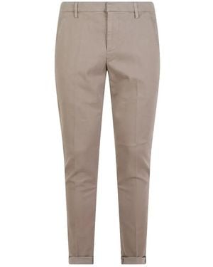Dondup Logo-Plaque Slim-Fit Pants - Gray