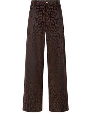 Roberto Cavalli Jaguear-Print Corduroy Pants - Brown