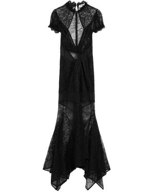 The Attico Rückenfreies Midikleid Mit Spitzeneinsatz - Schwarz