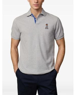 Hackett Polo À Col Brodé - Gray