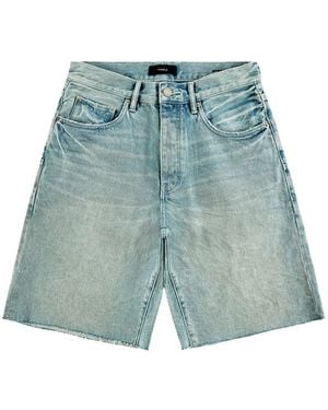 Purple Brand Raw-Hem Shorts - Blue