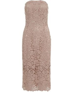 Ermanno Scervino Vestido palabra de honor con encaje floral - Neutro
