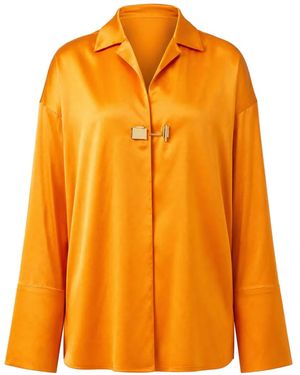 Danamé Hardware-Detail Satin-Finish Blouse - Orange