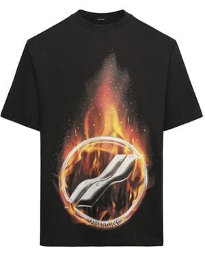 we11done Meteor-Print T-Shirt - Black