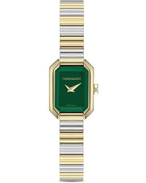 Ferragamo Crystal Tank Mini 20Mm Watch - Green