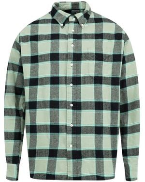 Gitman Vintage Madras-Pattern Brushed Shirt - Green