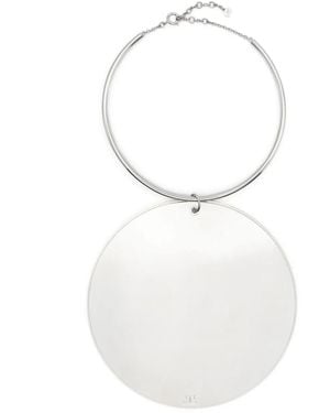 Courreges Collar Con Colgante Circular - Blanco