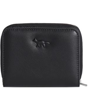 Maison Kitsuné Fox-Head Zip-Around Wallet - Black