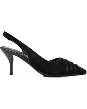 SERGIO MORETTI FIRENZE Ruched Slingback Court Shoes - Black