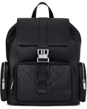 Karl Lagerfeld Mochila con hebilla en relieve - Negro