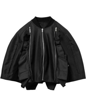 Comme des Garçons Ruffled Cropped Jacket - Black