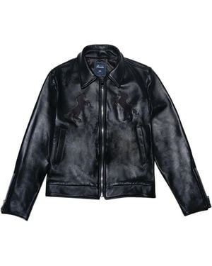 United Rivers Chesapeake River Horse-Motif Leather Jacket - Black