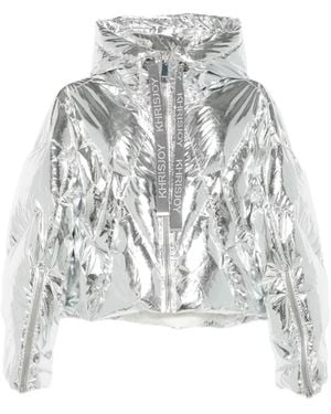 Khrisjoy Logo-Drawstrings Padded Jacket - White