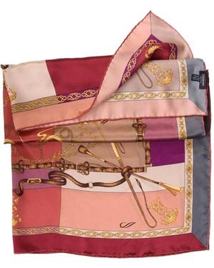 Elizabetta Gabriella Equestrian-Print Silk Scarf - Pink