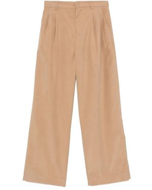 White Sand Wide-Leg-Hose Mit Bundfalten - Weiß