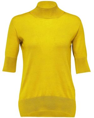 Jil Sander High-Neck Short-Sleeves Sweater - Yellow