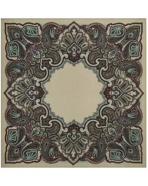 Bompard Stan Paisley Cashmere Square Scarf - Gray