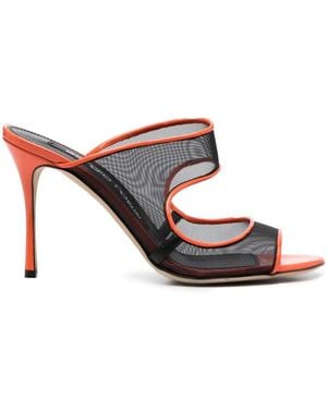 Sergio Rossi Mesh Detail Open-Toe Pumps - White