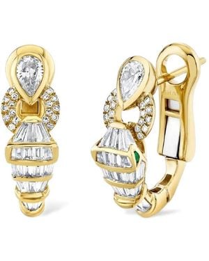 SHAY Diamond Serpentine Huggies Earrings - Metallic