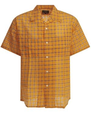 Beams Plus Camicia A Quadri - Arancione