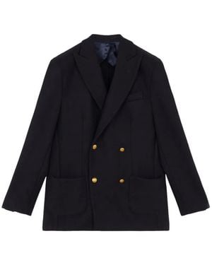 Fortela David Double-Breasted Blazer - Blue