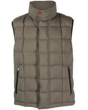 Kiton Zip-Up Quilted Down Gilet - Green