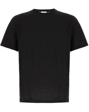 Saint Laurent Cassandre Ribbed T-Shirt - Black