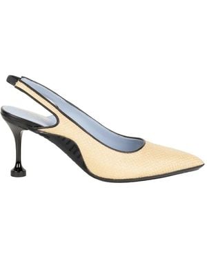 Voile Blanche Zapatos De Tacón Con Tira Trasera - Metálico
