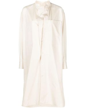 Lemaire Band-Collar Cotton Shirtdress - White