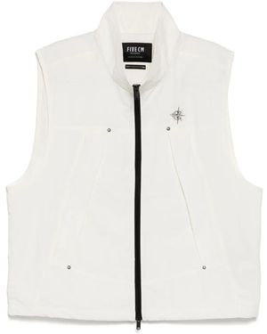 FIVE CM Logo-Studs Gilet - White