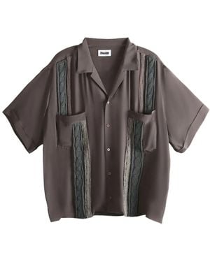 Magliano Cable-Knit Panel Shirt - Grey